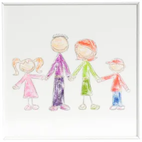 0761 (A D) Crayon Happy Family Artwork