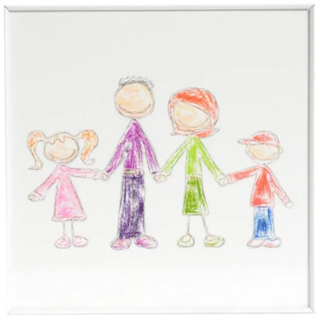 0761 (A D) Crayon Happy Family Artwork