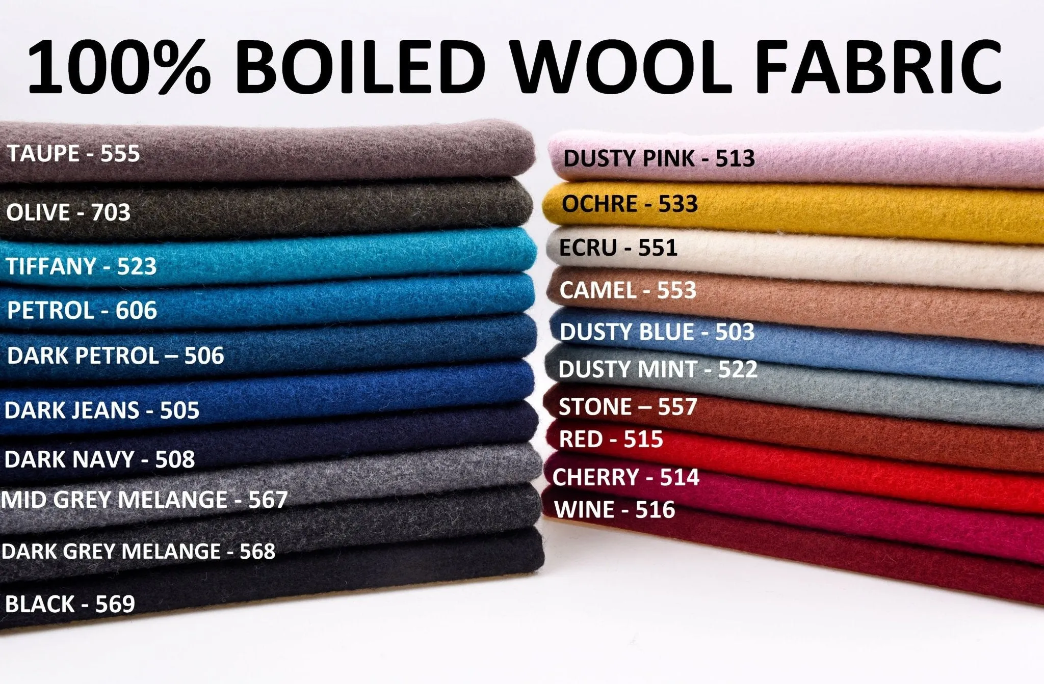 100% Boiled Wool Fabric