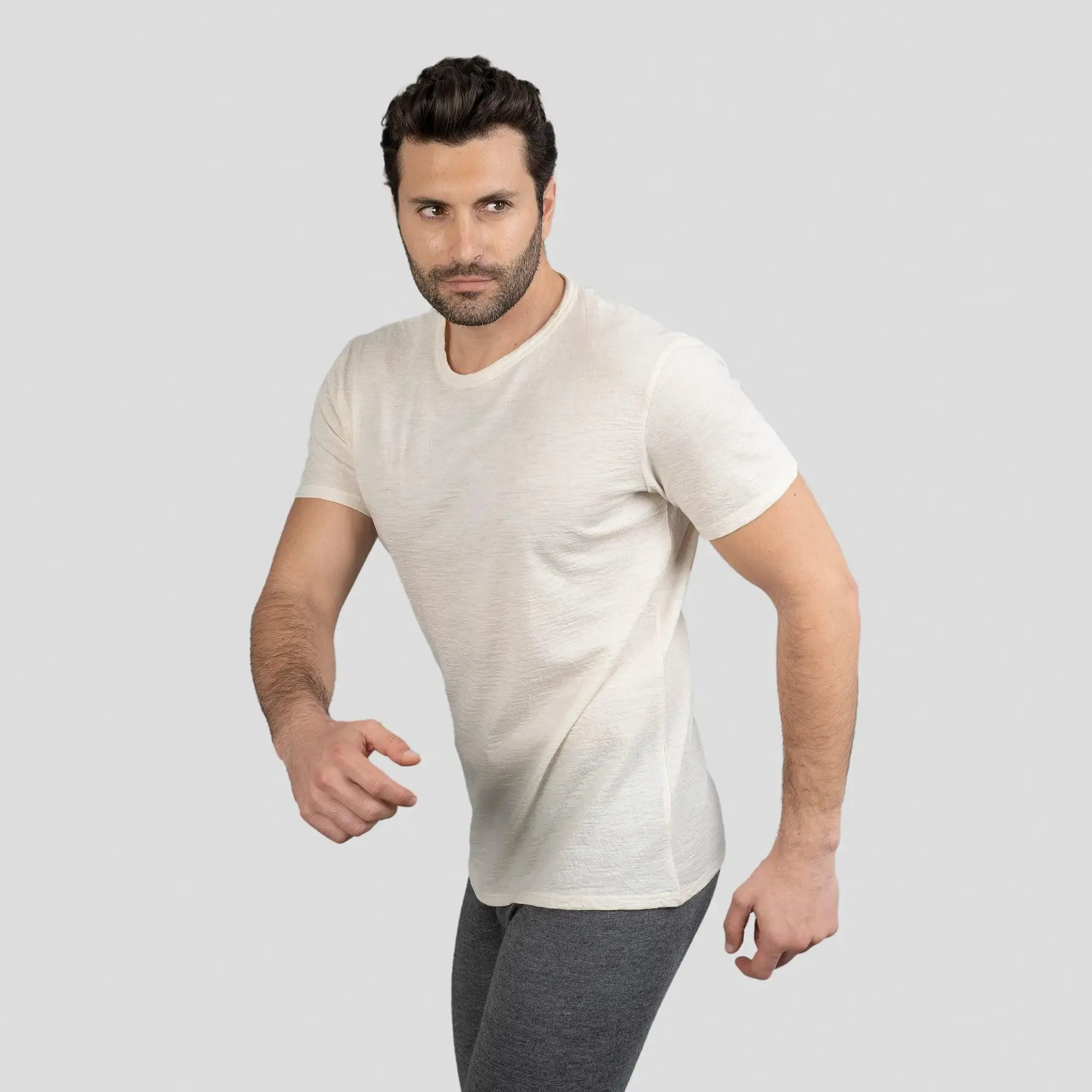 5 Pack - Men's Alpaca Wool Crew Neck T-Shirts: 160 Ultralight