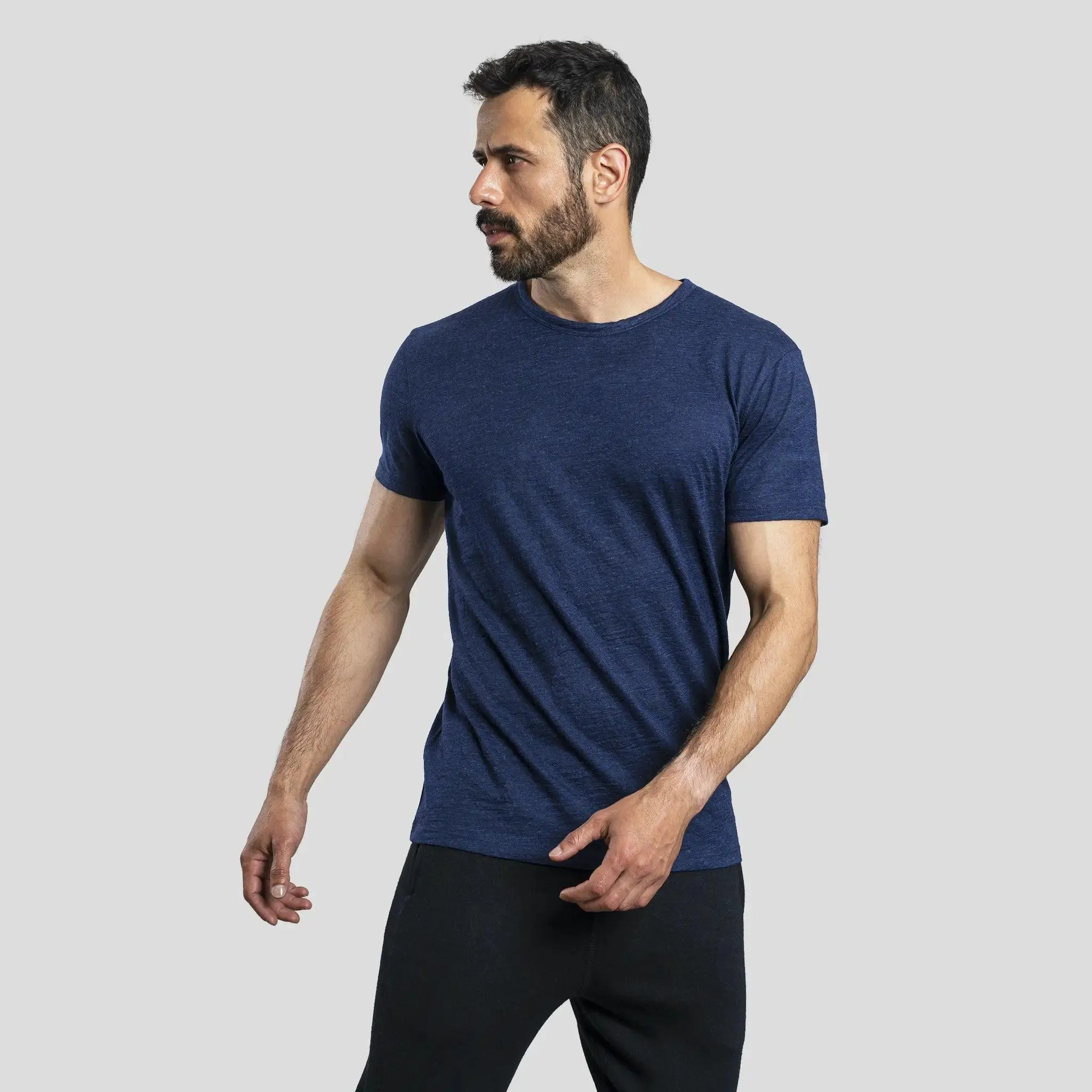 5 Pack - Men's Alpaca Wool Crew Neck T-Shirts: 160 Ultralight