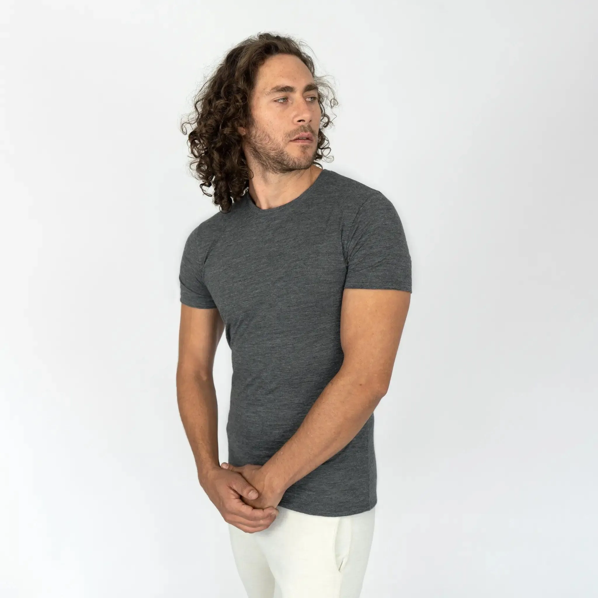 5 Pack - Men's Alpaca Wool Crew Neck T-Shirts: 160 Ultralight