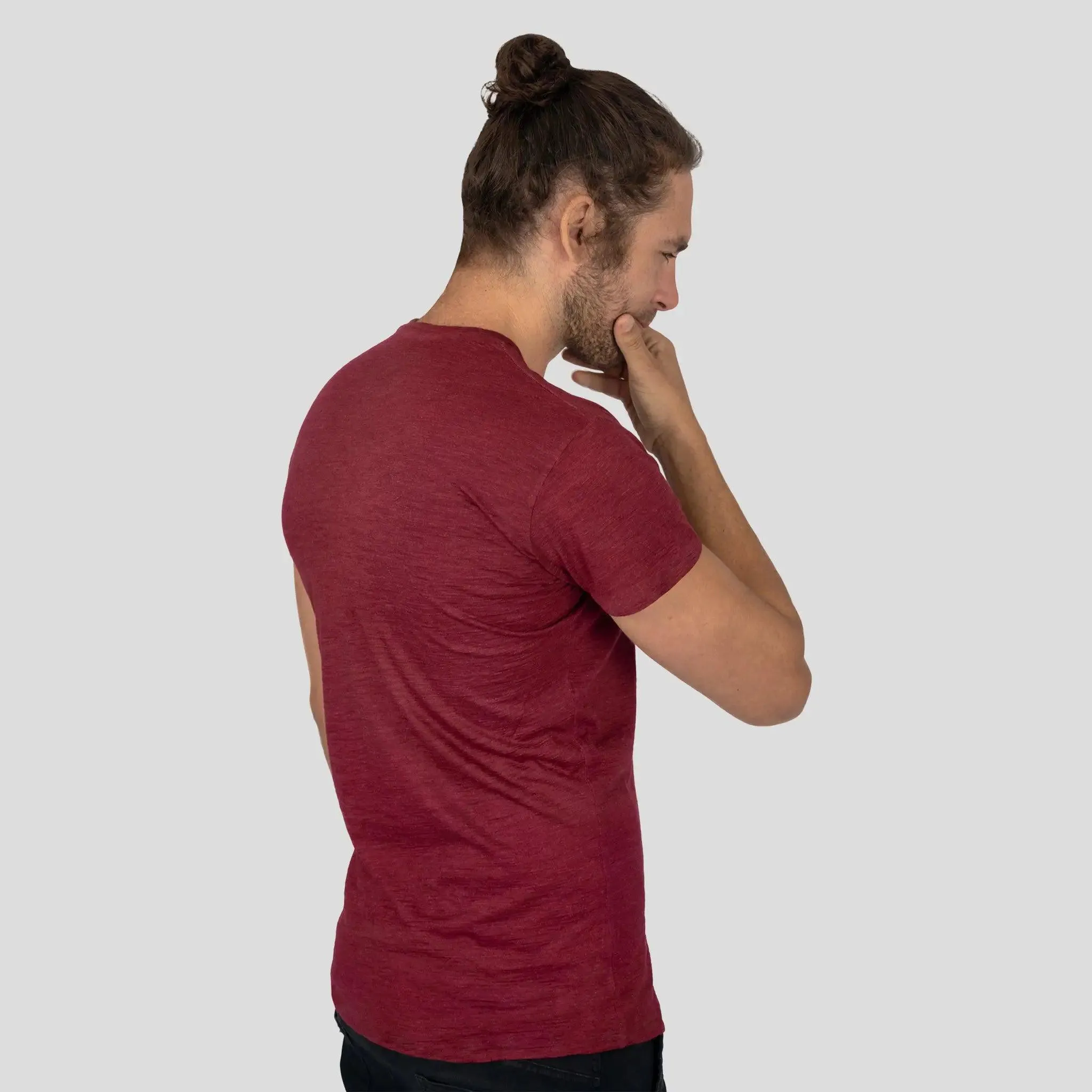 5 Pack - Men's Alpaca Wool Crew Neck T-Shirts: 160 Ultralight