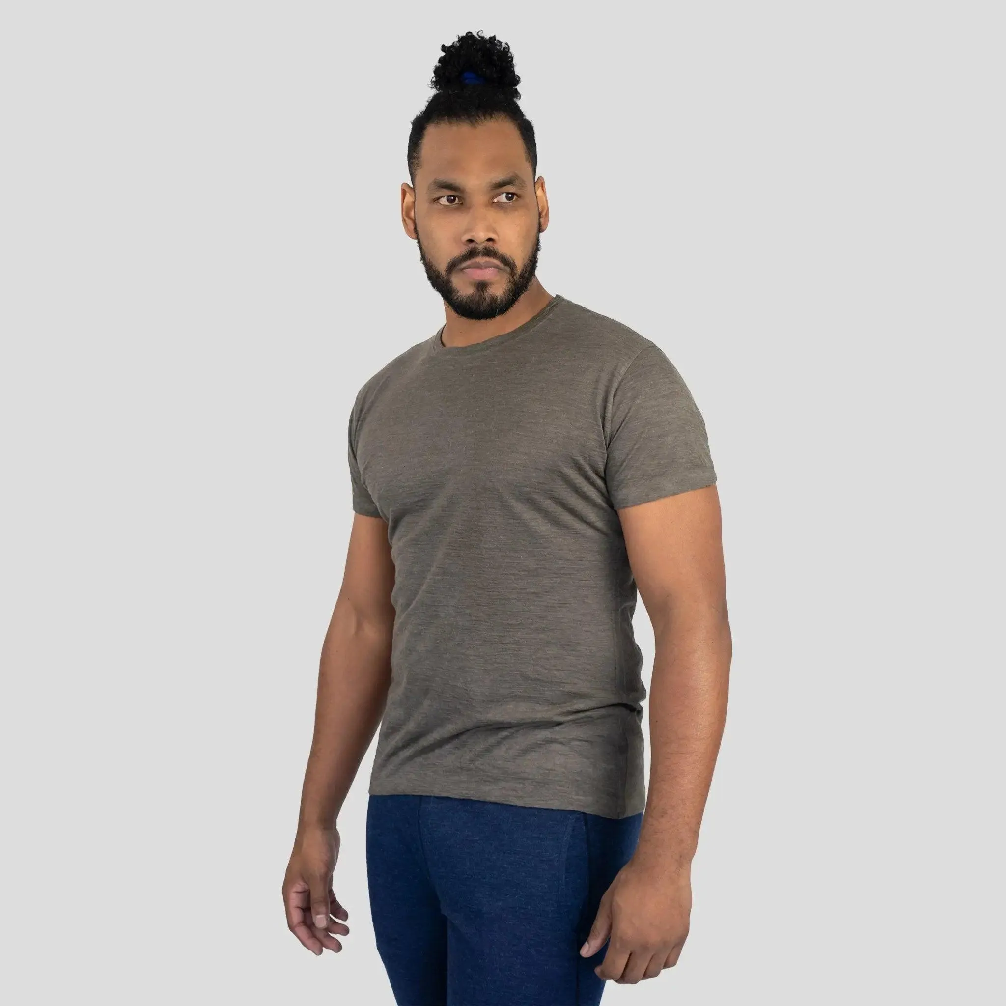 5 Pack - Men's Alpaca Wool Crew Neck T-Shirts: 160 Ultralight