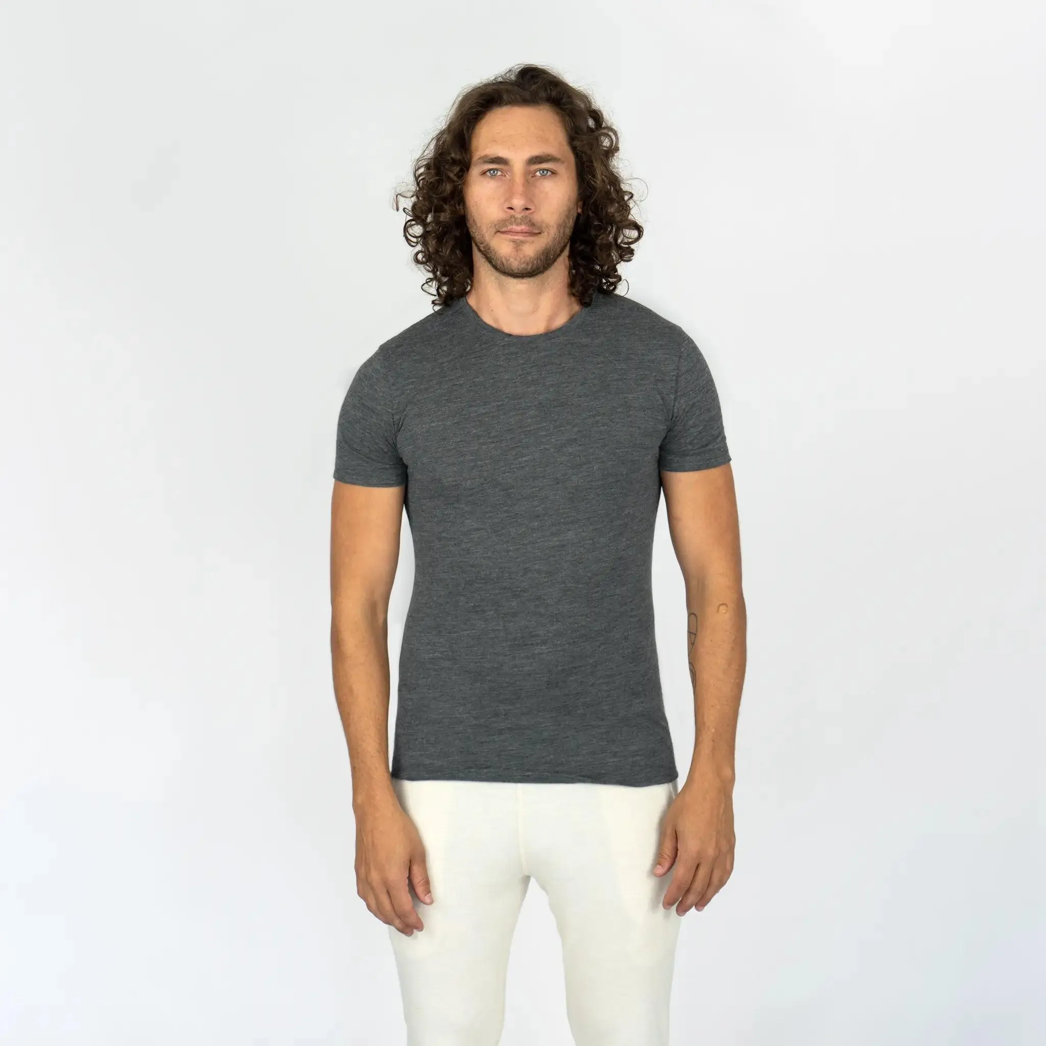 5 Pack - Men's Alpaca Wool Crew Neck T-Shirts: 160 Ultralight