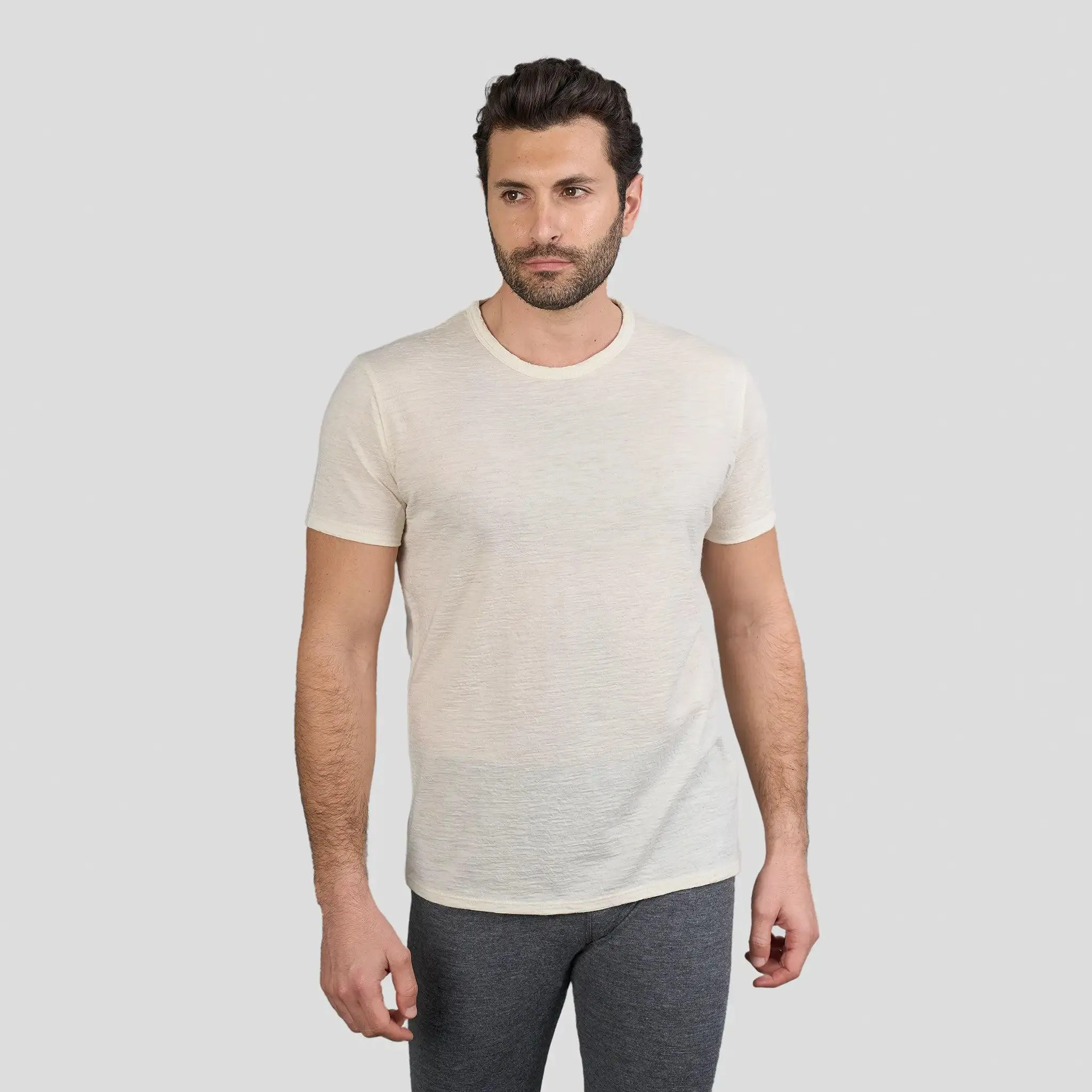 5 Pack - Men's Alpaca Wool Crew Neck T-Shirts: 160 Ultralight