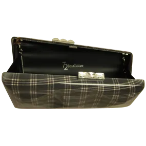 72 Smalldive Grey Laminated Plaid Minaudiere Clutch