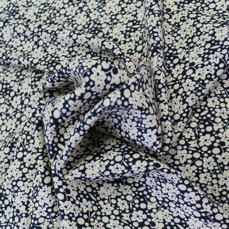 85CM REMNANT Dressmaking Viscose - Navy - Meadow