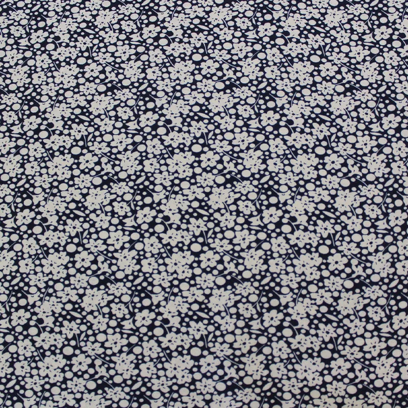 85CM REMNANT Dressmaking Viscose - Navy - Meadow