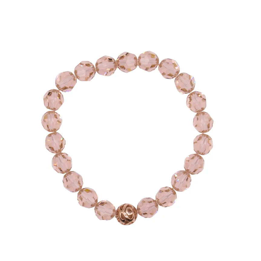 8mm Vintage Rose Swarovski Beaded Bracelet