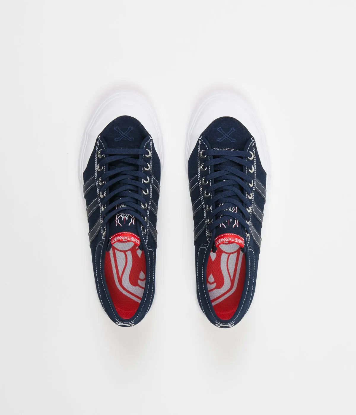 Adidas x Bonethrower Matchcourt Shoes - Collegiate Navy / White / Red