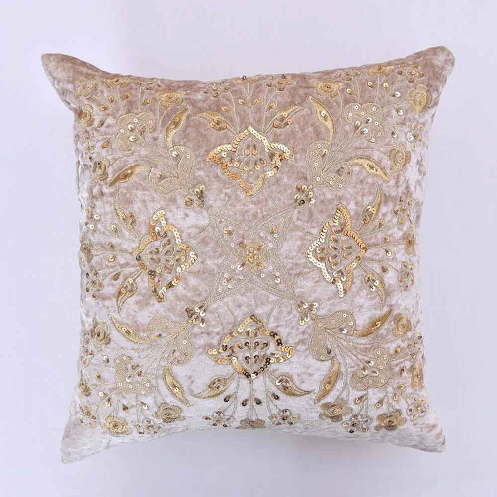 AKC Pure Velvet Embroidered Engrossing Filled Cushion