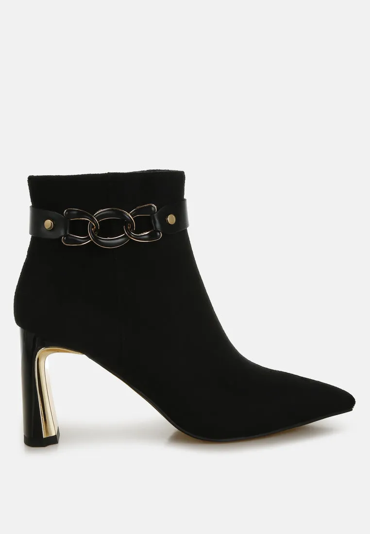 Antares Chain Belt Detail Ankle Boots