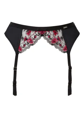 Aria Red Floral Garter Belt