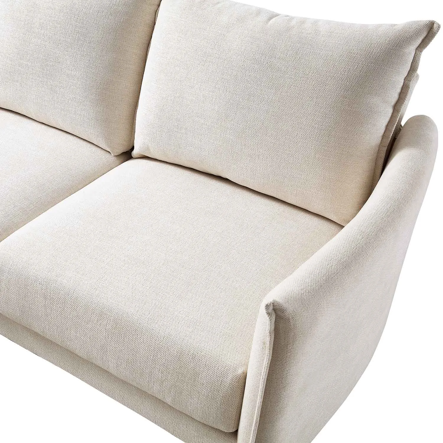 Bari Light Beige Woven Fabric Chaise Sofa