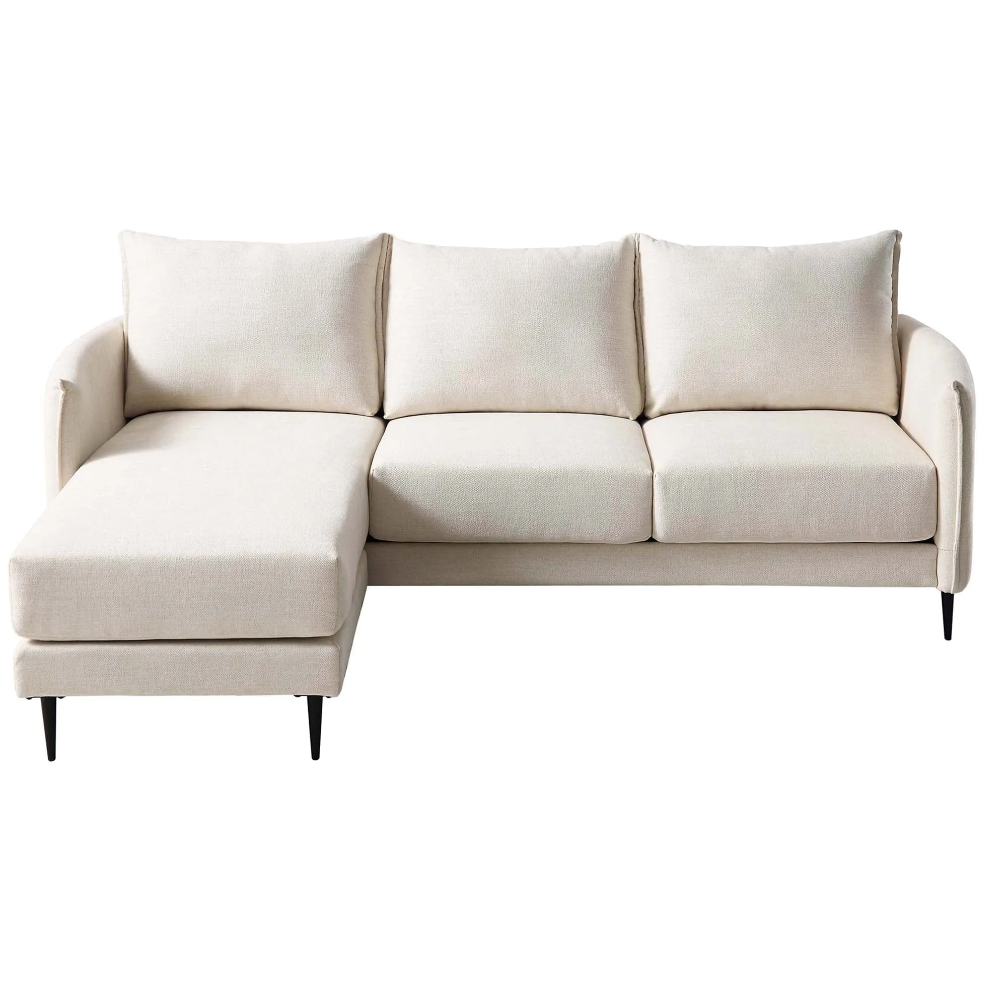 Bari Light Beige Woven Fabric Chaise Sofa