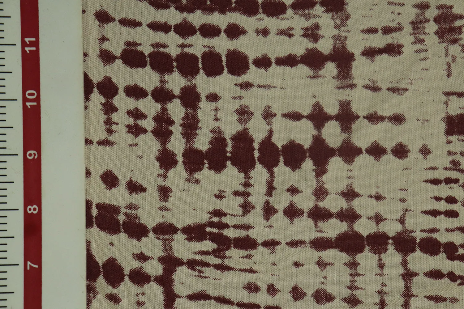 Beige & Brown Abstract Printed Rayon Fabric