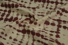 Beige & Brown Abstract Printed Rayon Fabric