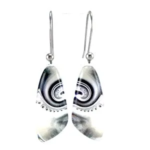 Black & White Triangle Dot Wave Earrings