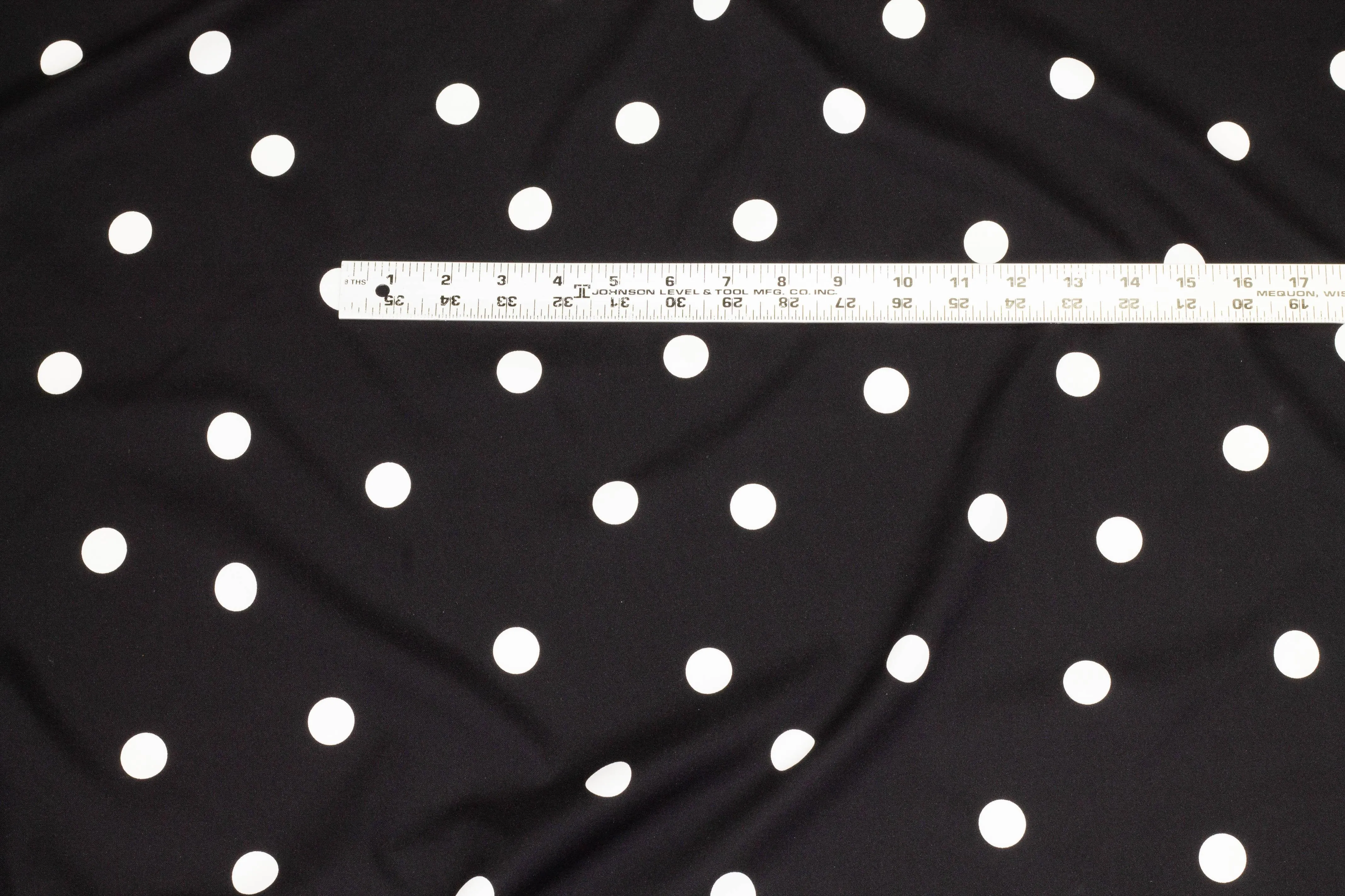 Black and White Polka Dot 4-Ply Stretch Silk