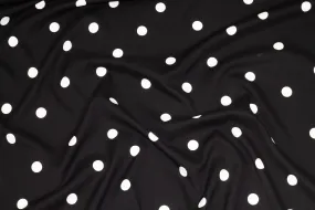 Black and White Polka Dot 4-Ply Stretch Silk