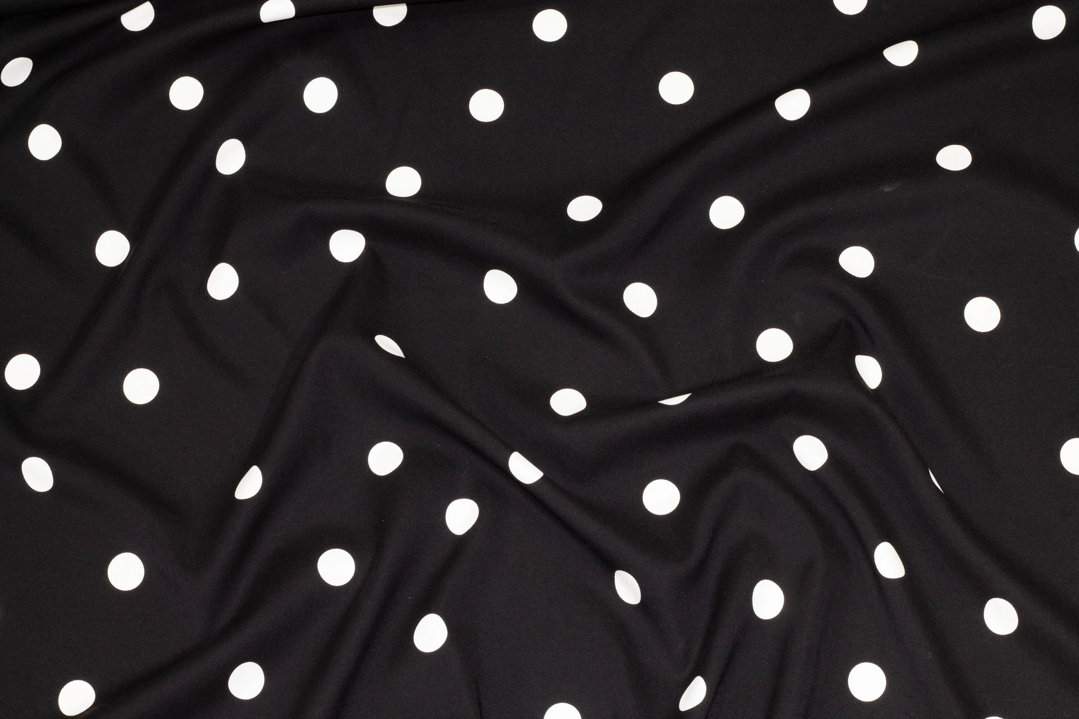 Black and White Polka Dot 4-Ply Stretch Silk