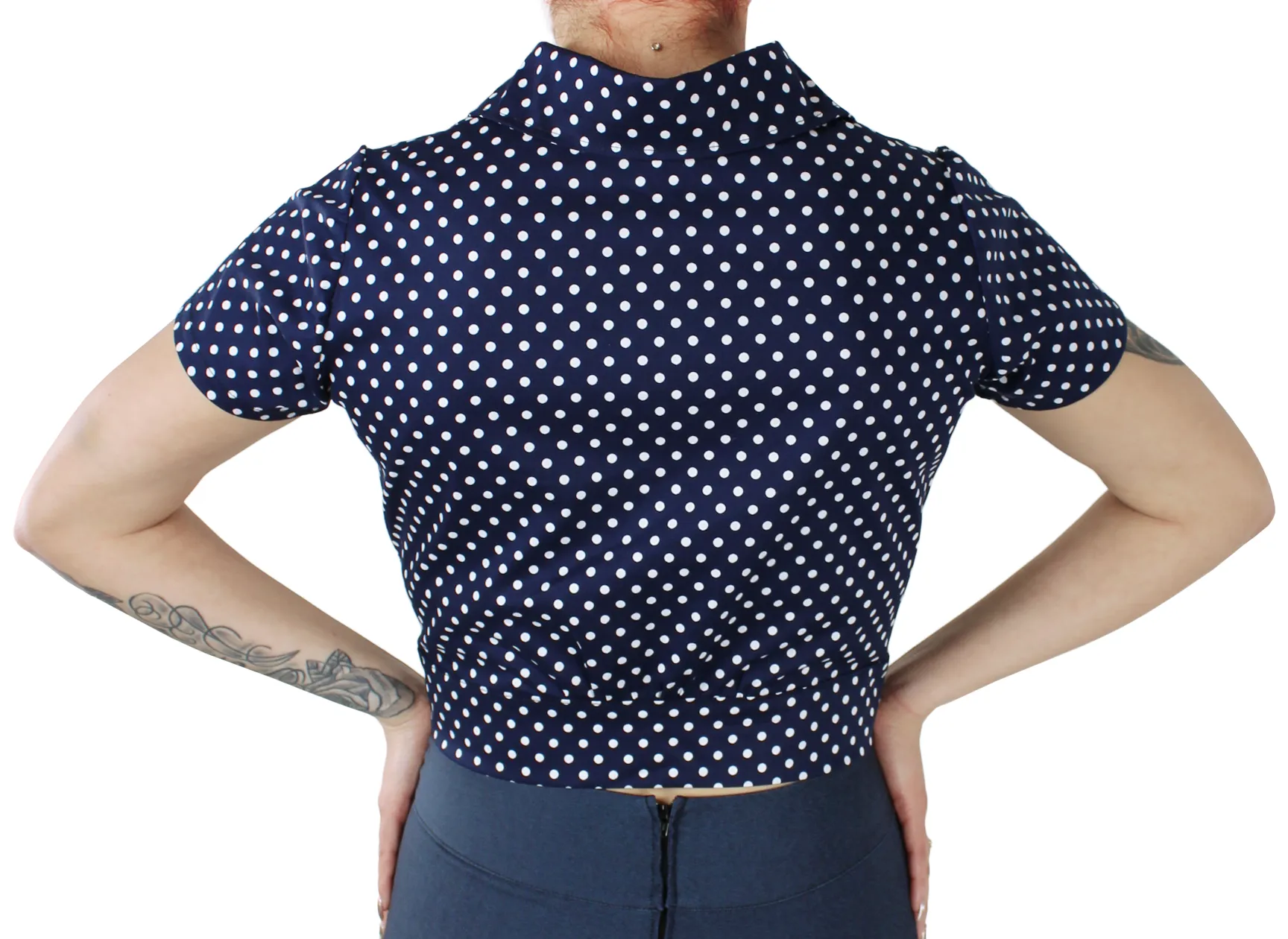 Blue Polka Dot Knot Top #BPKT