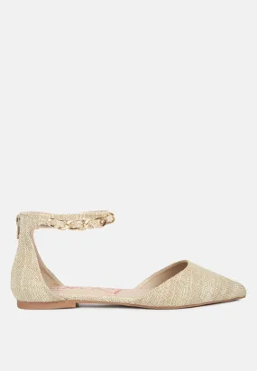 Buqisi Chain Embellished Flat Sandals By Ruw