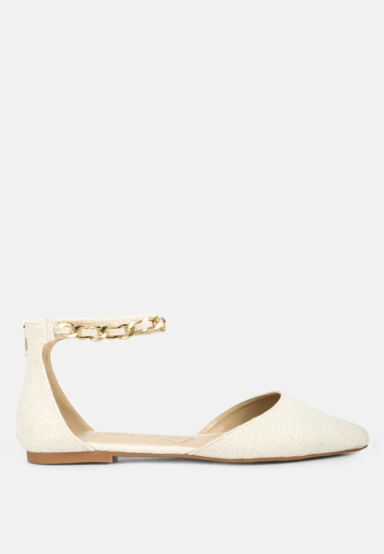 Buqisi Chain Embellished Flat Sandals By Ruw