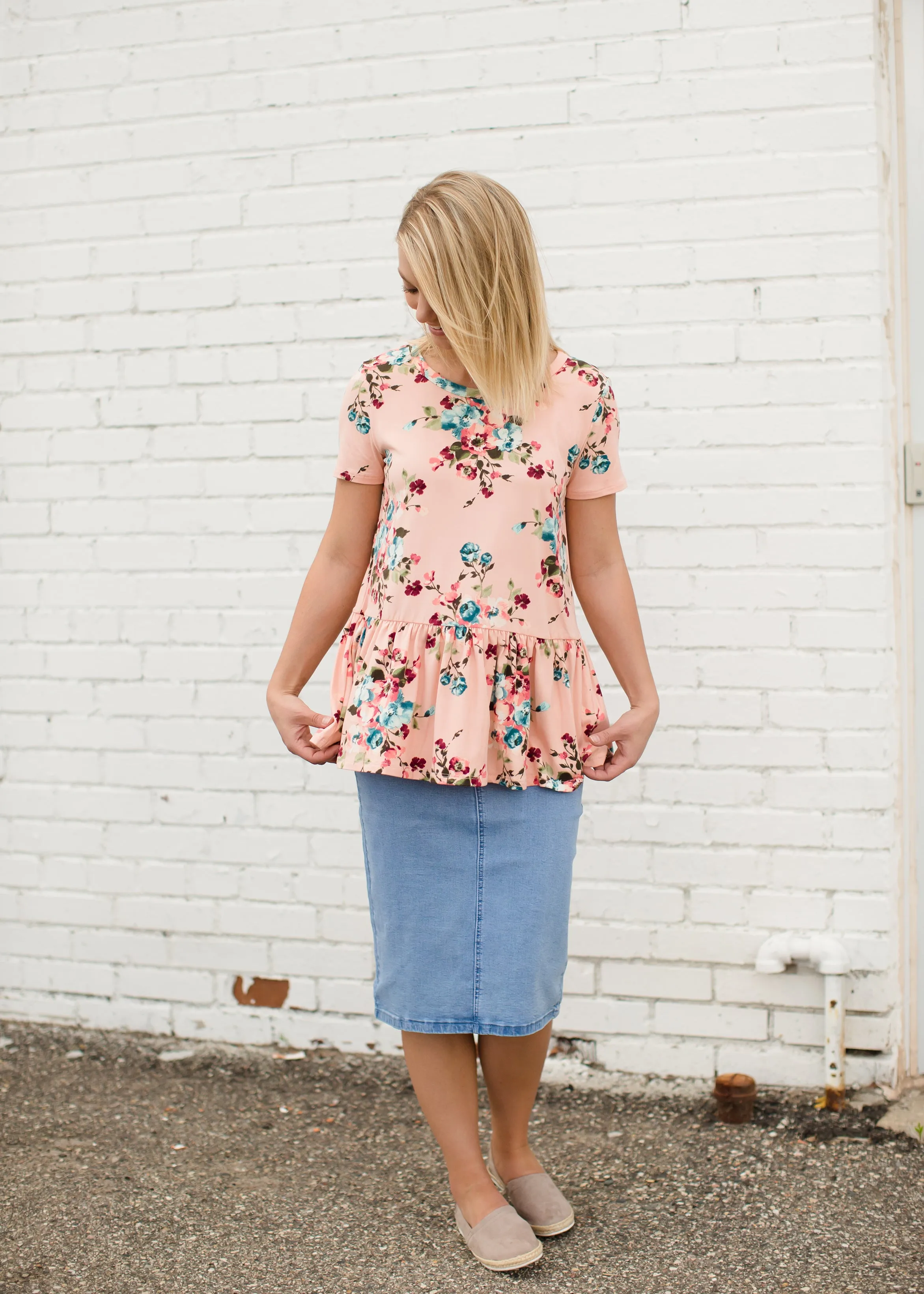 Buttery Soft Floral Peplum Top