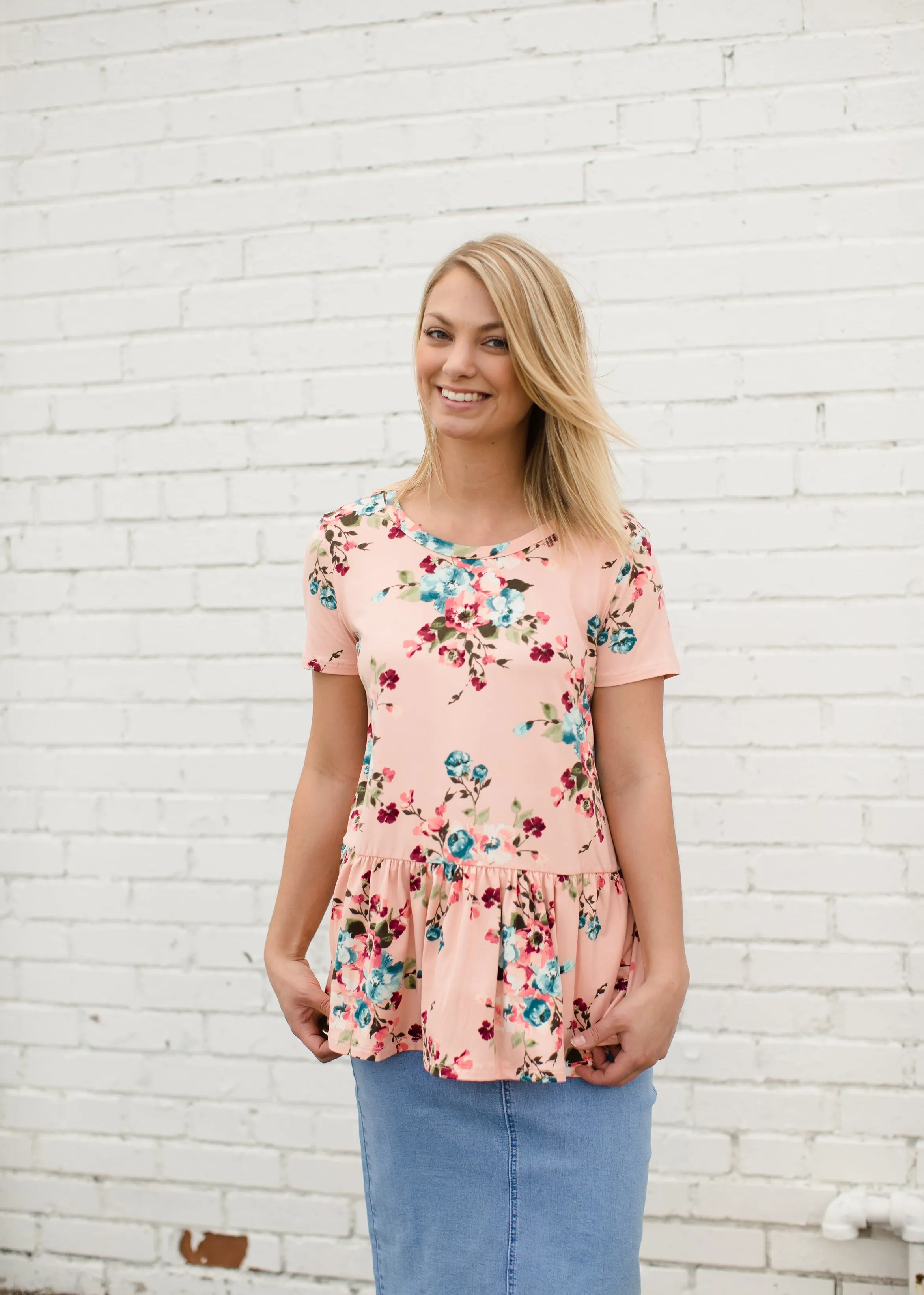 Buttery Soft Floral Peplum Top