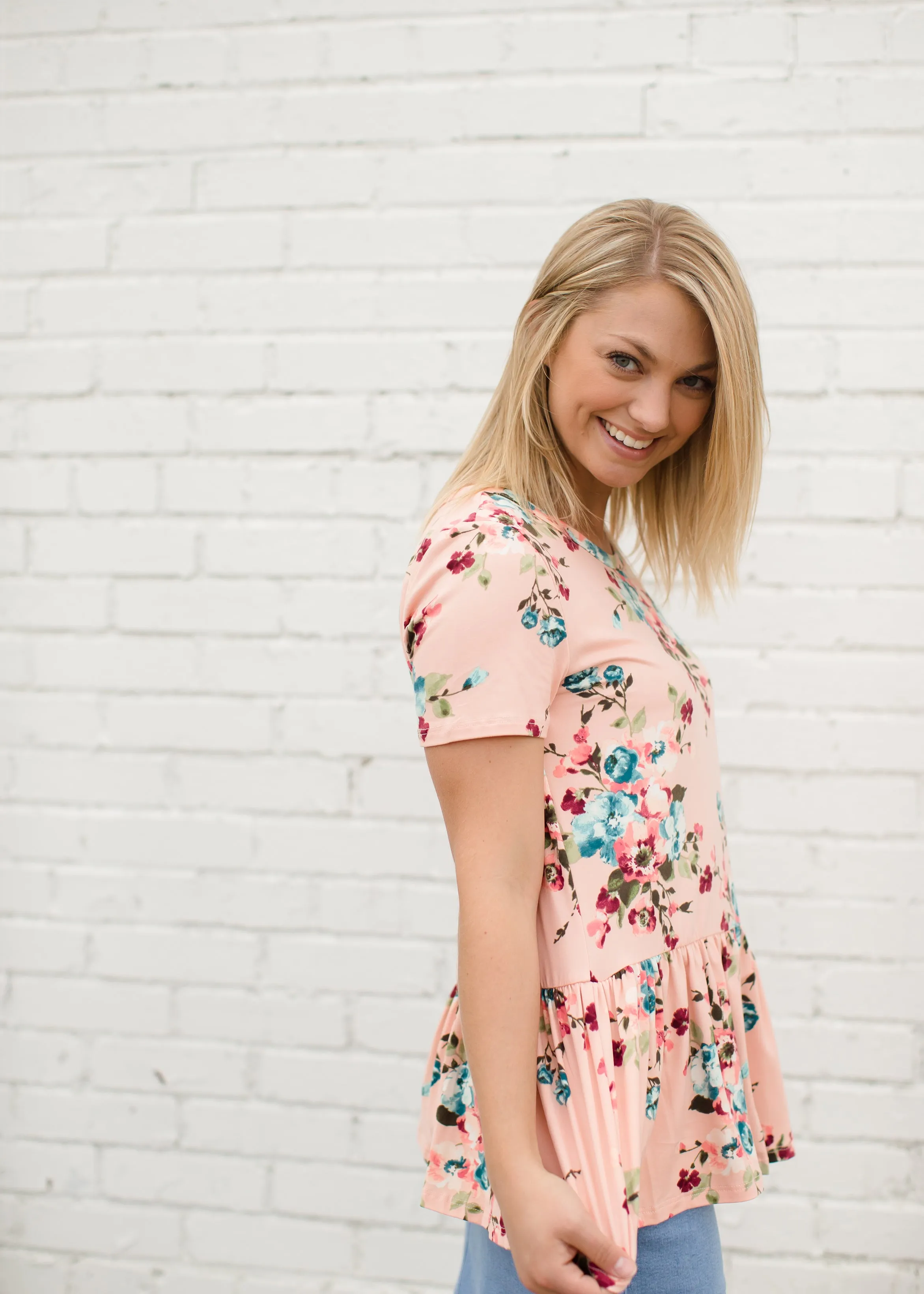 Buttery Soft Floral Peplum Top