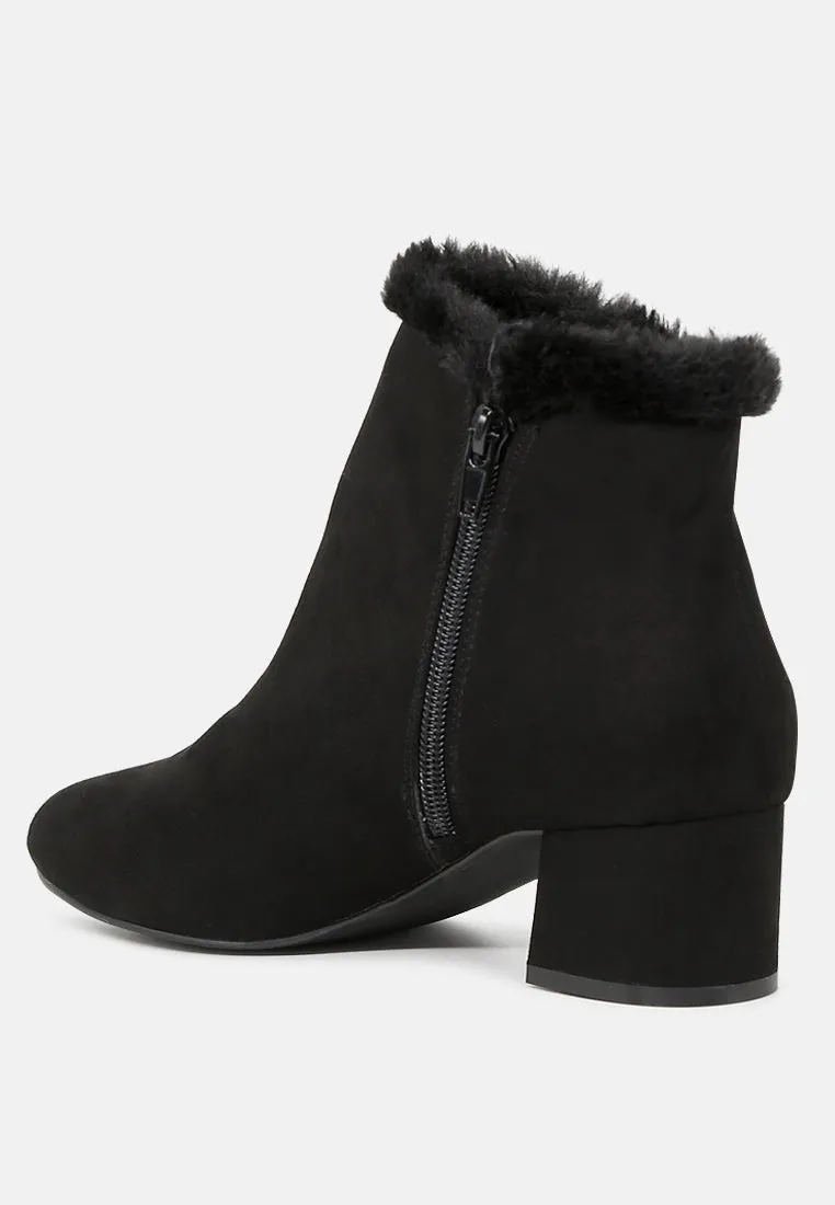 Carla Round Toe Zipper Ankle Boots