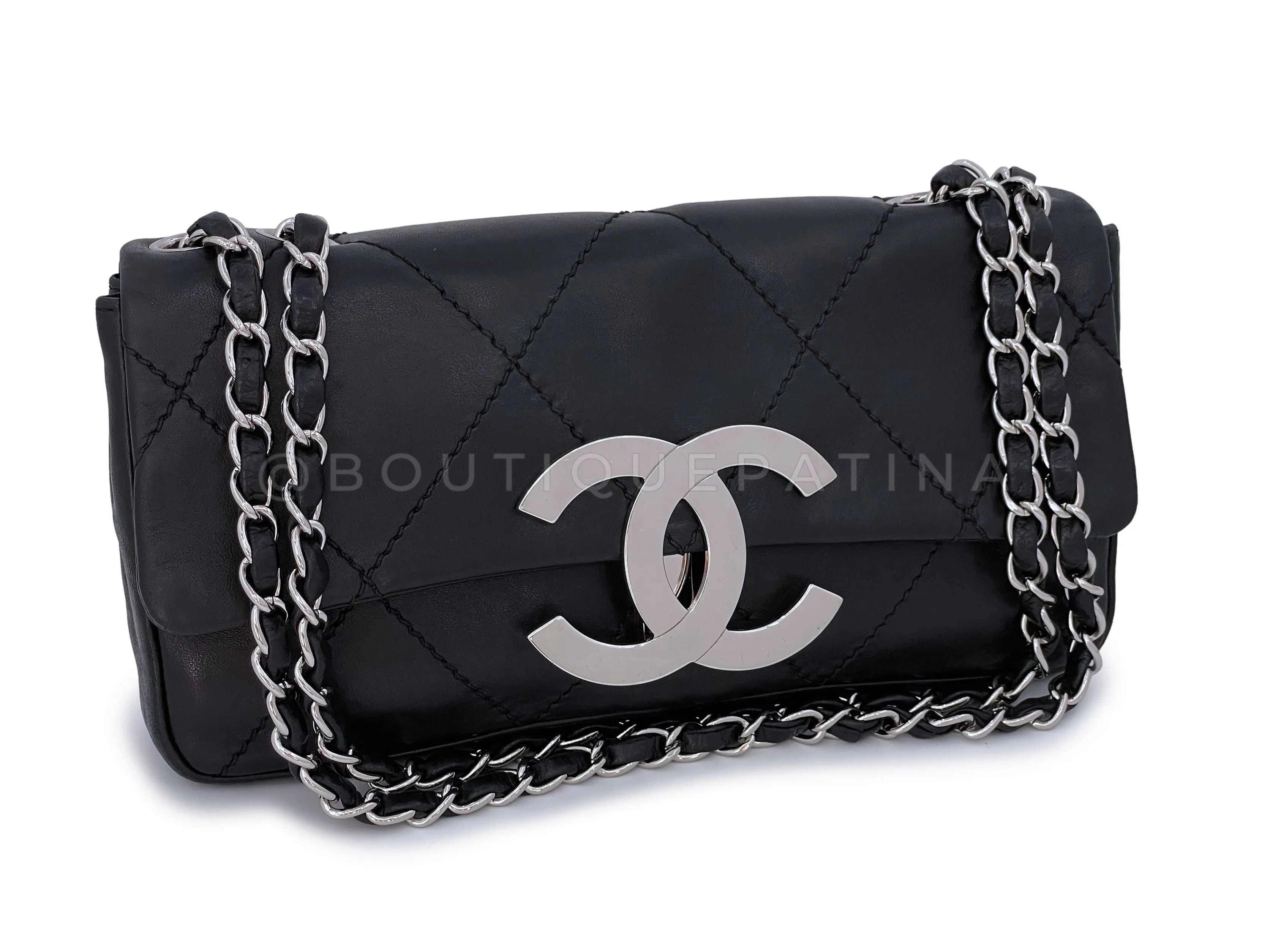 Chanel 2005 Black Giant Oversized CC Medium Flap Bag RHW