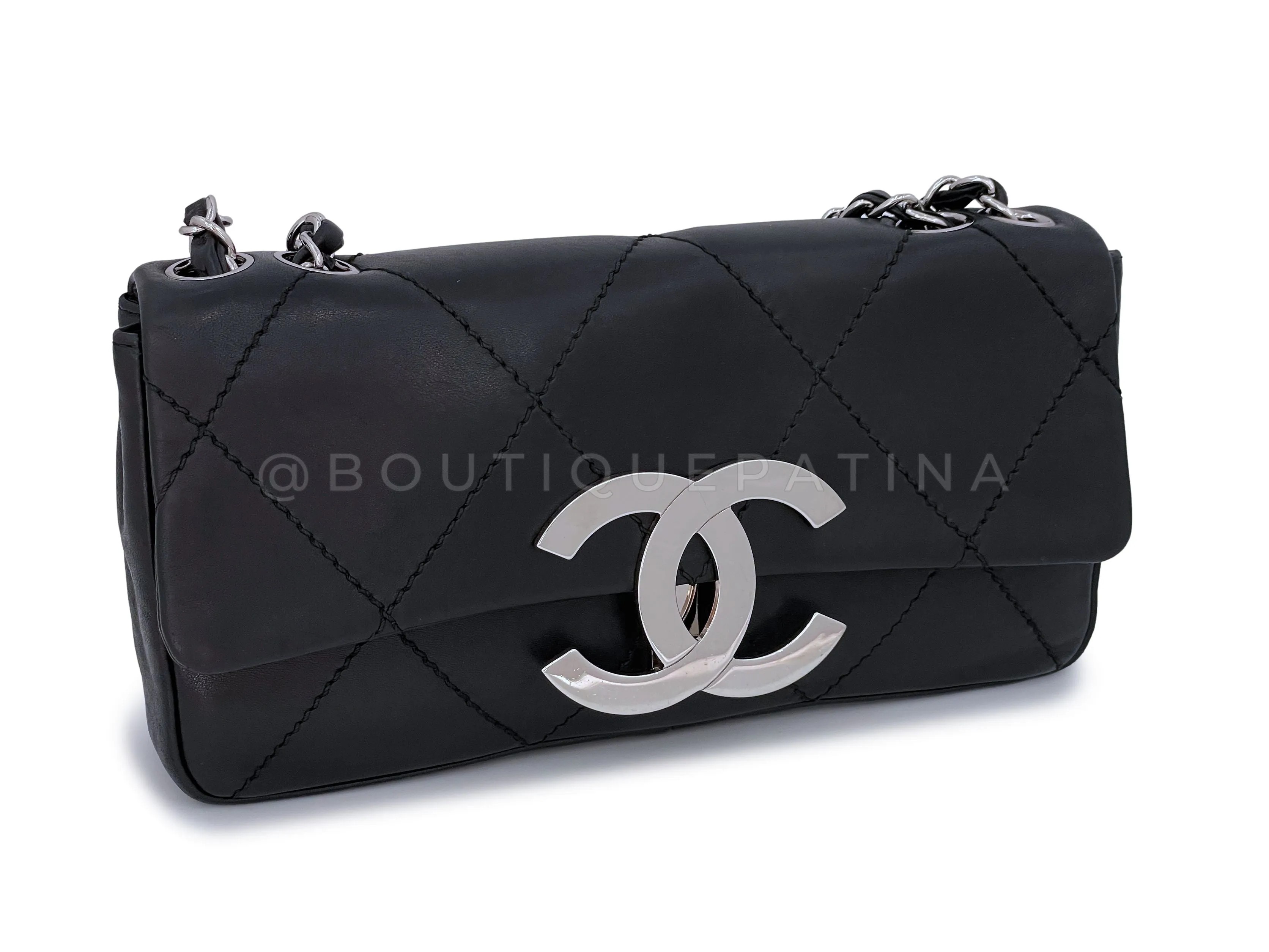 Chanel 2005 Black Giant Oversized CC Medium Flap Bag RHW