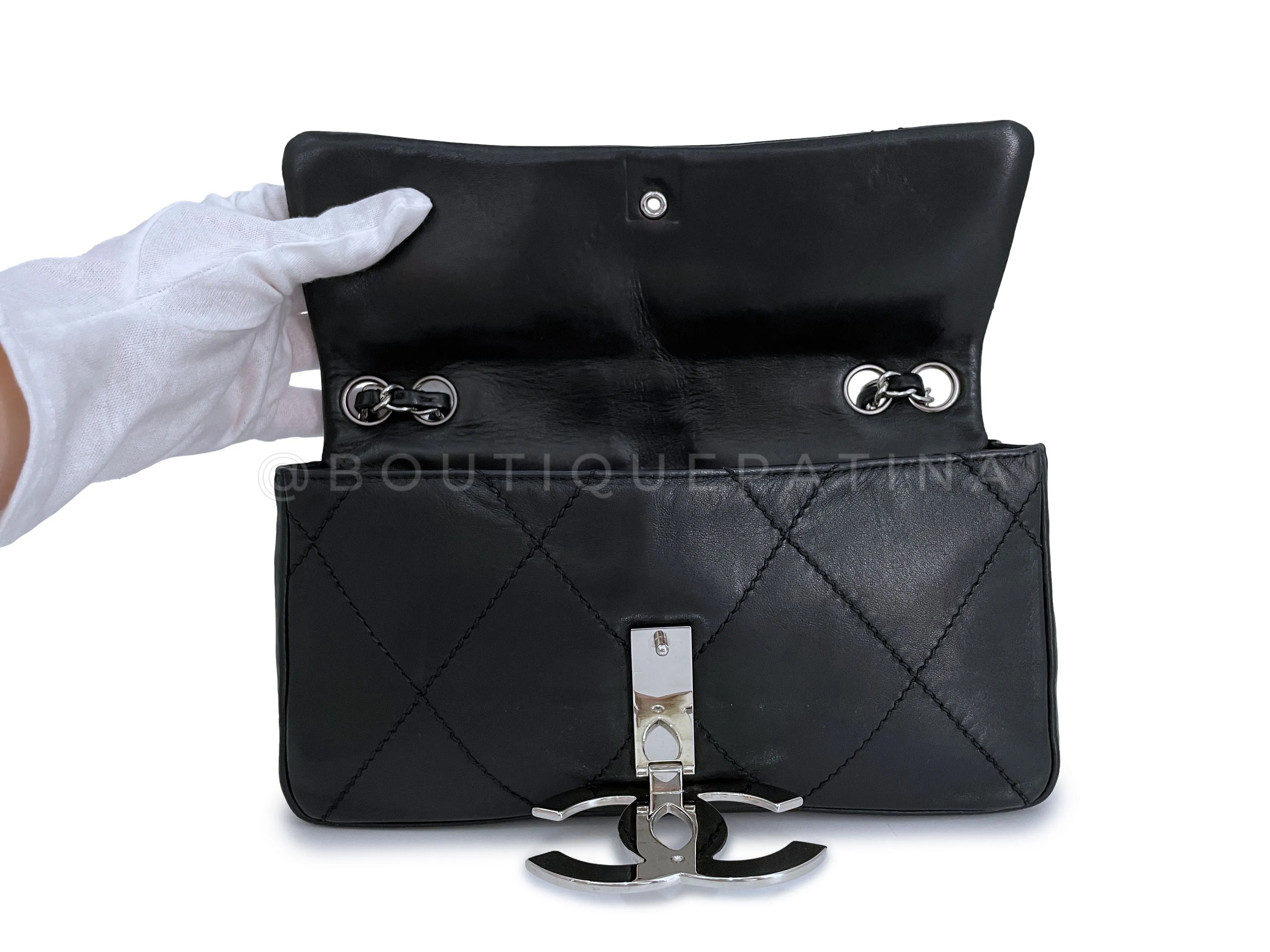 Chanel 2005 Black Giant Oversized CC Medium Flap Bag RHW