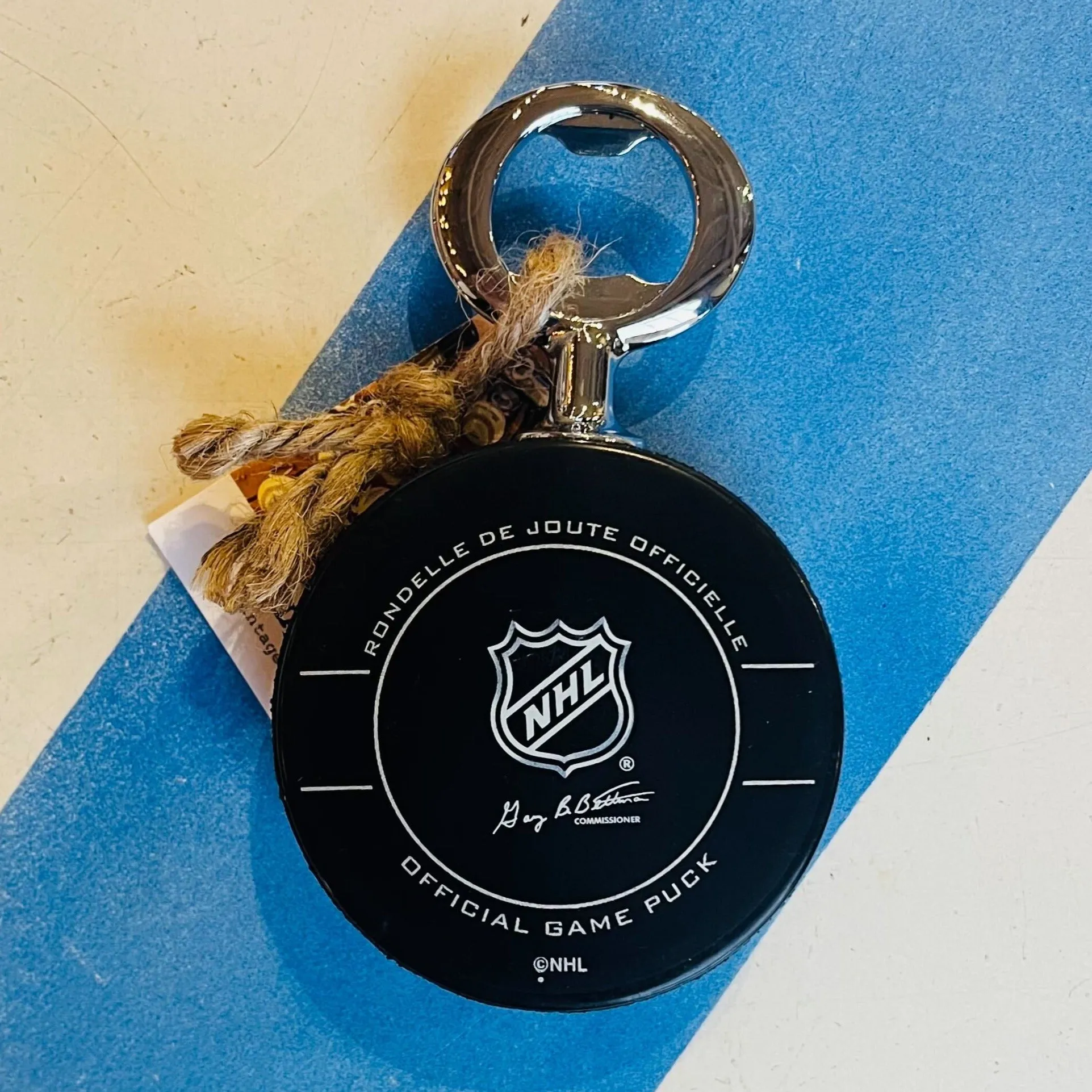 Dallas Stars Early 2000s Era Authentic NHL Official Game Hockey Puck Bottle Opener