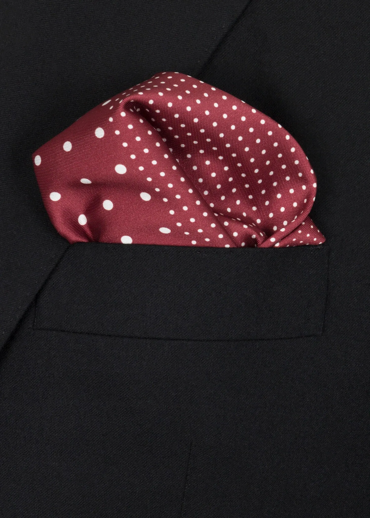 Dark Red White Dots Pocket Square