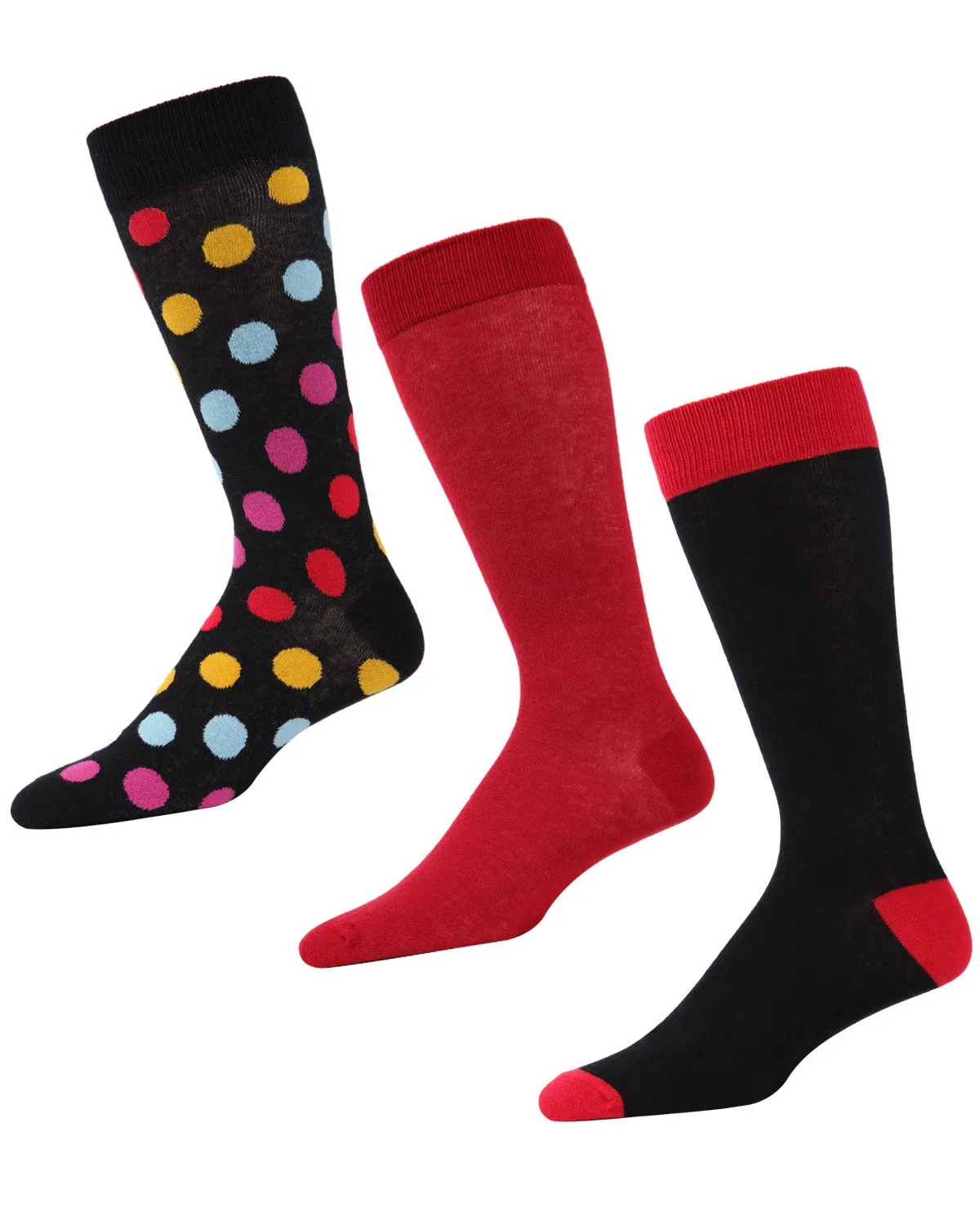 Dotagonal Cotton Blend Crew Sock 3 Pack