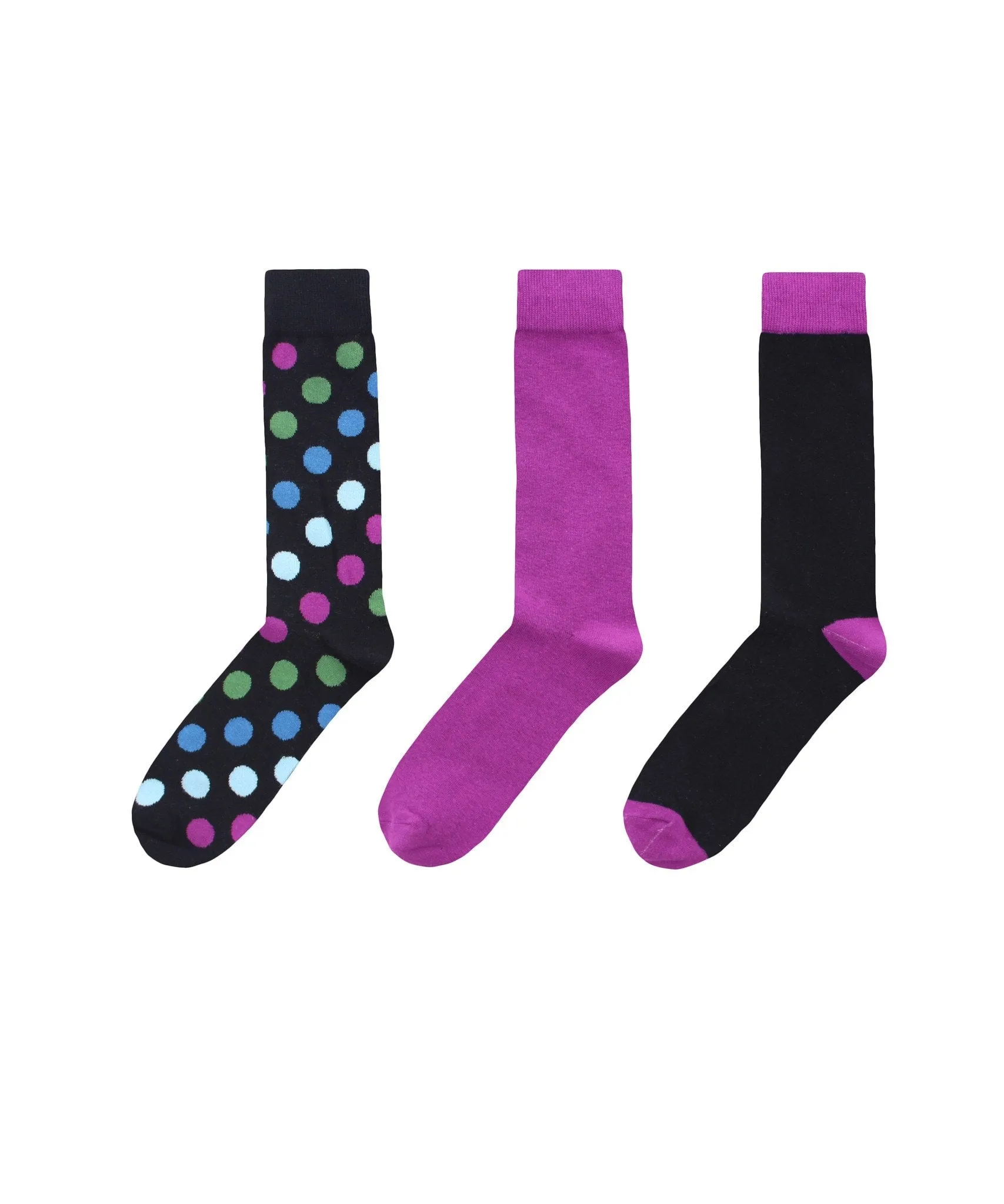 Dotagonal Cotton Blend Crew Sock 3 Pack