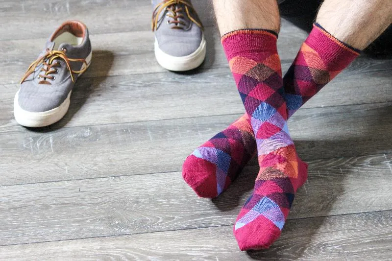 Dress Casual Combed Cotton Crew Argyle Socks