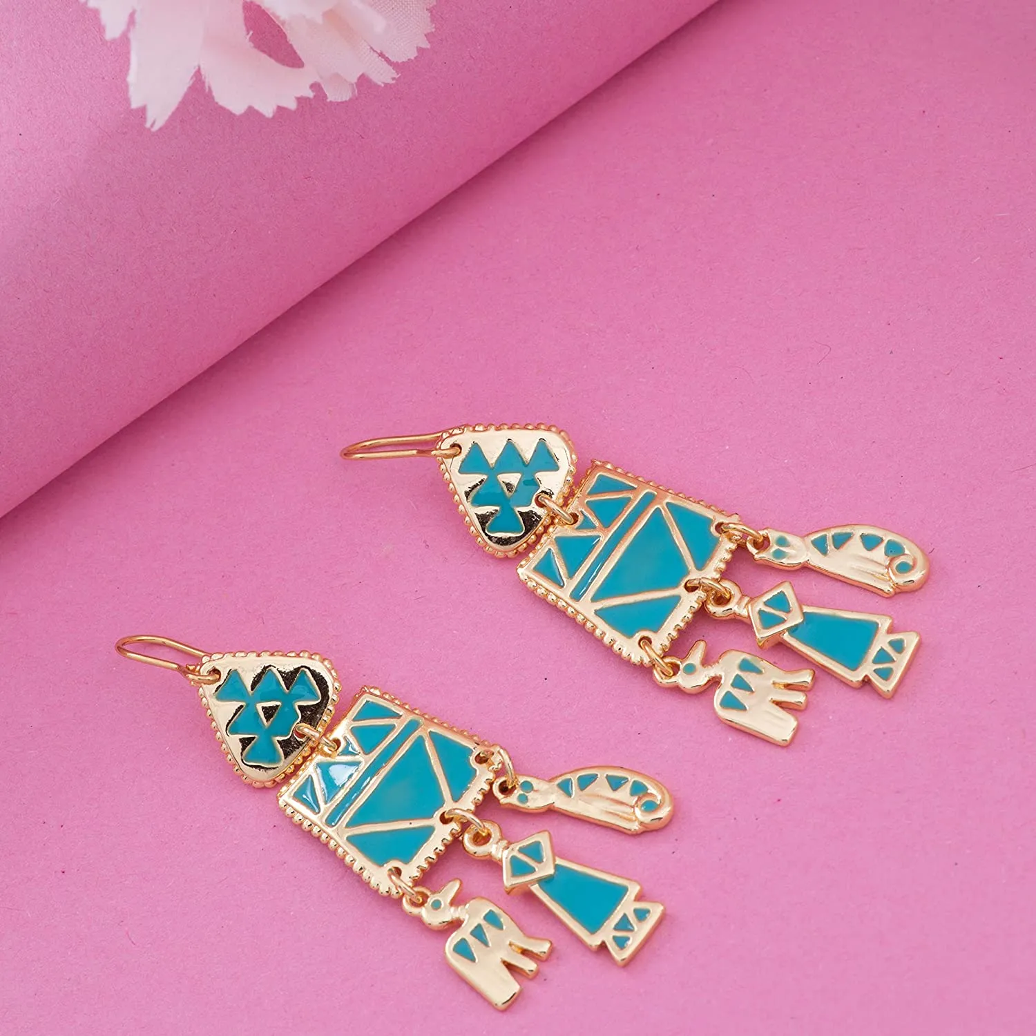 Estele Bohemian Multicolor Metal Earrings For Women