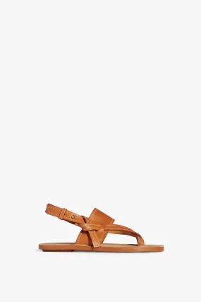 Eve Flat Sandal in Tan