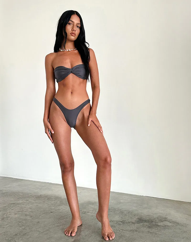 Farida Bikini Bottom in Dark Grey