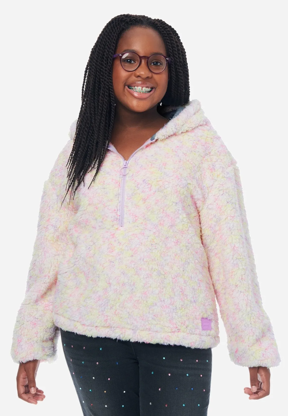 Faux Sherpa Zip-Front Hoodie