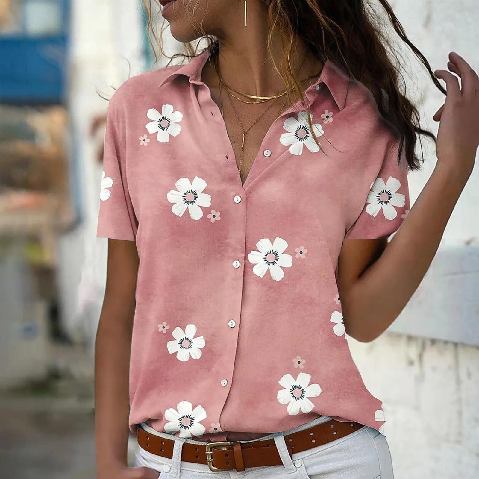 Floral Button Casual Top