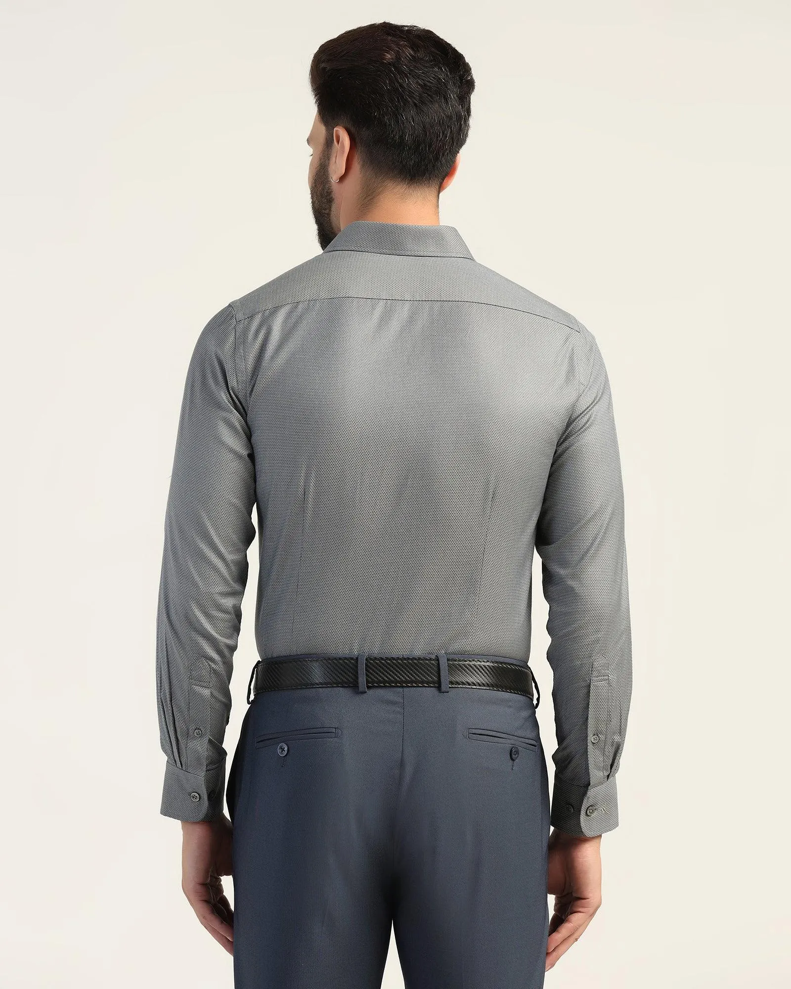 Formal Olive Textured Shirt - Oyster