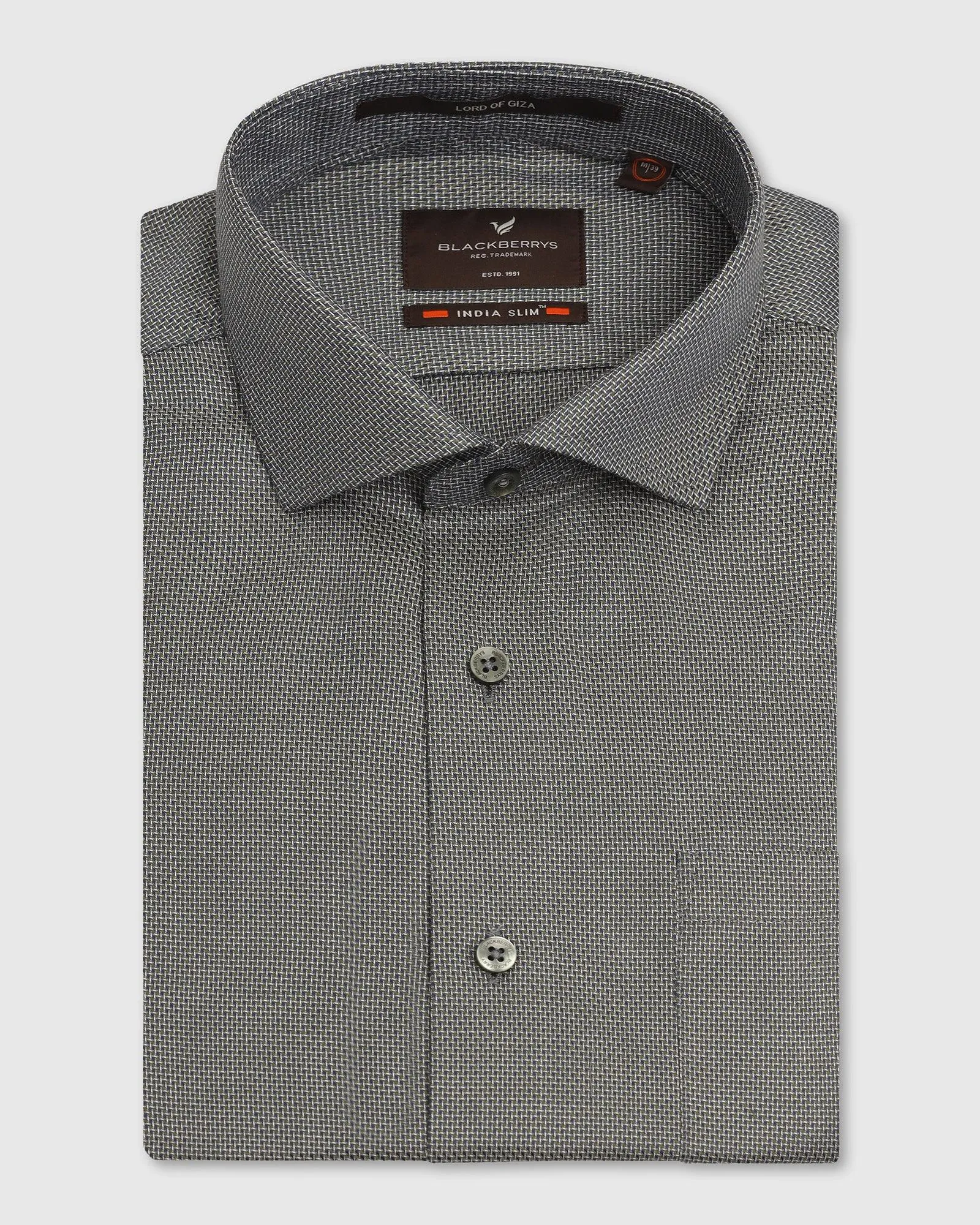 Formal Olive Textured Shirt - Oyster