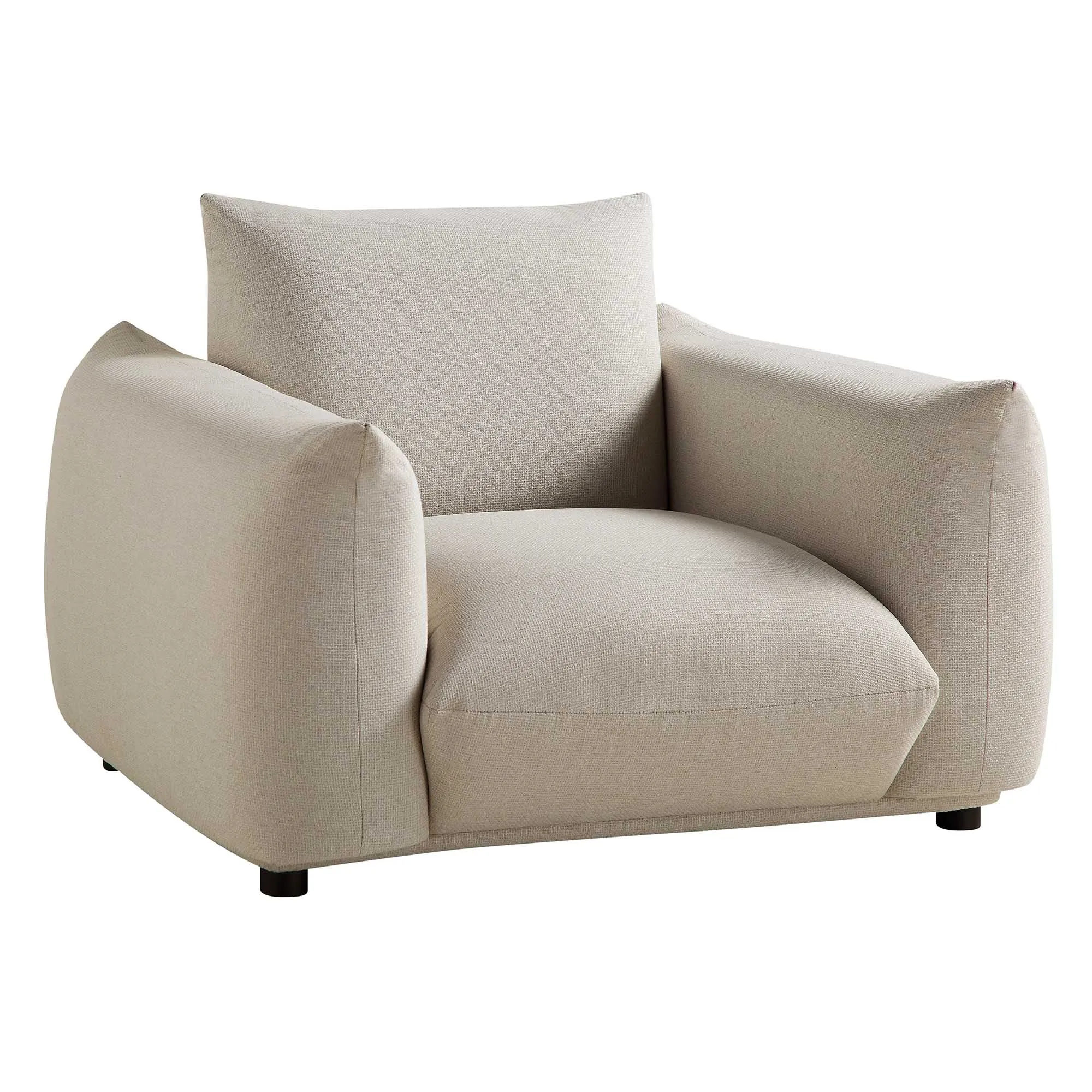 Gianni Armchair, Beige Woven Fabric