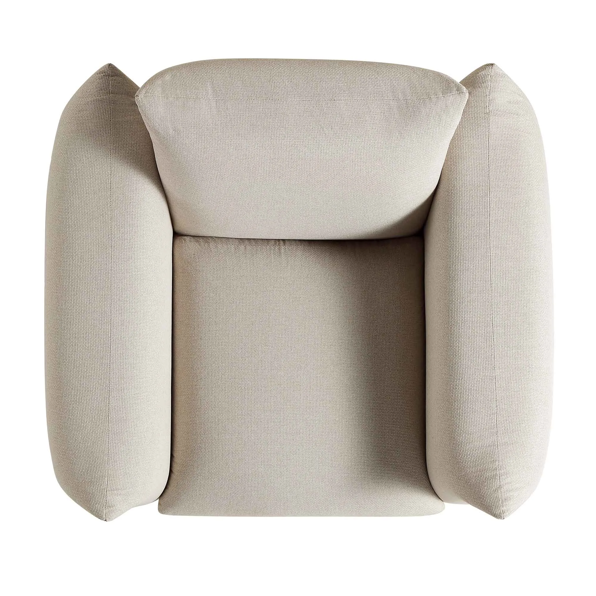 Gianni Armchair, Beige Woven Fabric